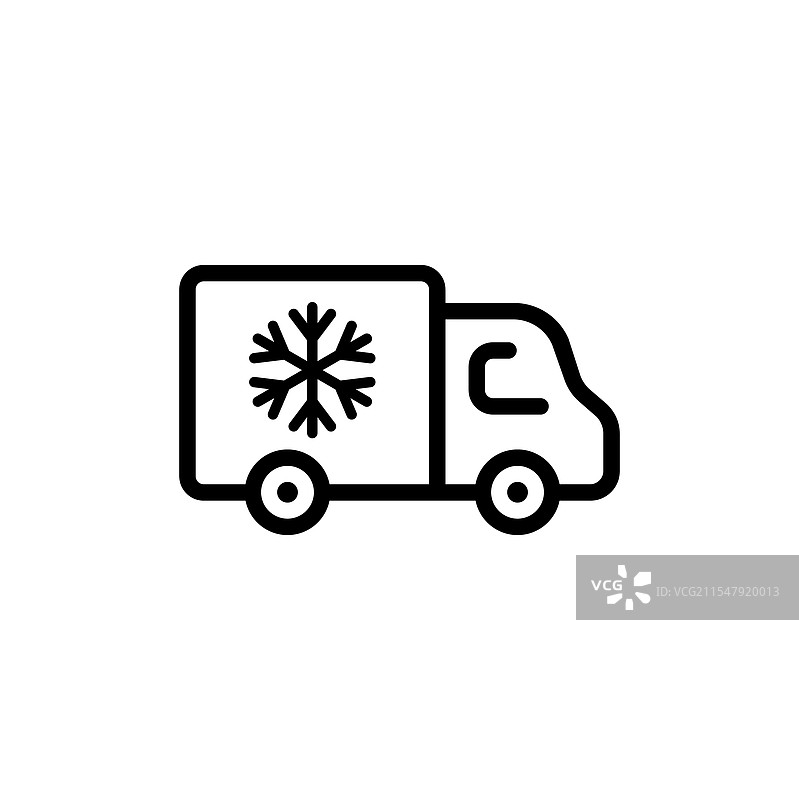 带有雪花图标的冷藏卡车图片素材