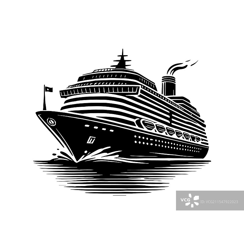 邮轮轮廓船图片素材