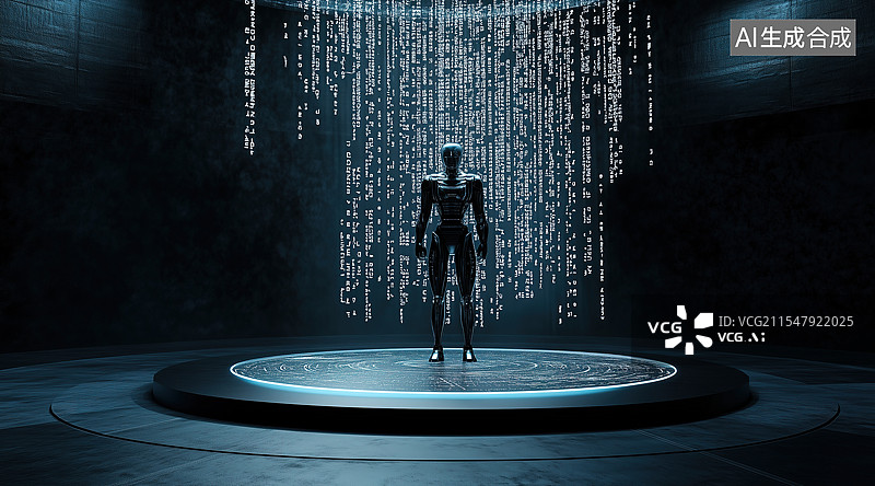 【AI数字艺术】舞台上表演的机器人图片素材