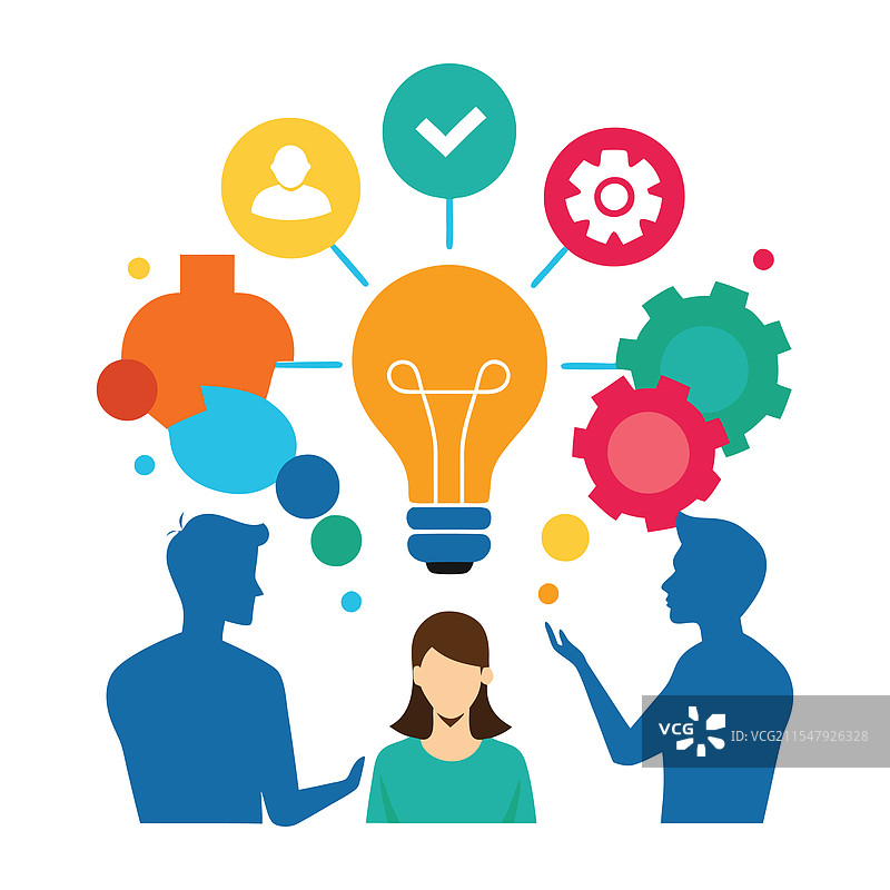 一群企业家在集思广益。图片素材