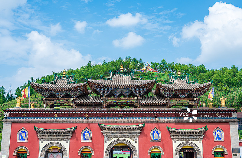 塔尔寺藏式建筑细节图片素材