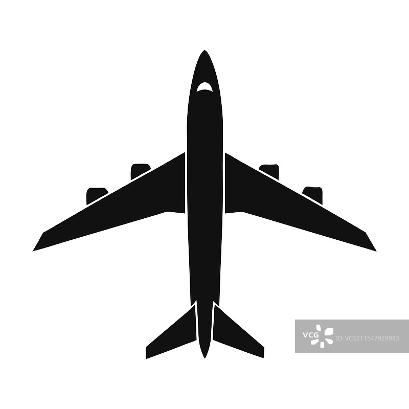 简单的黑色飞机图标，背景为白色图片素材