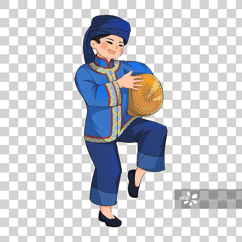 扁平风格五十六个民族水族人物插画免抠元素图片素材