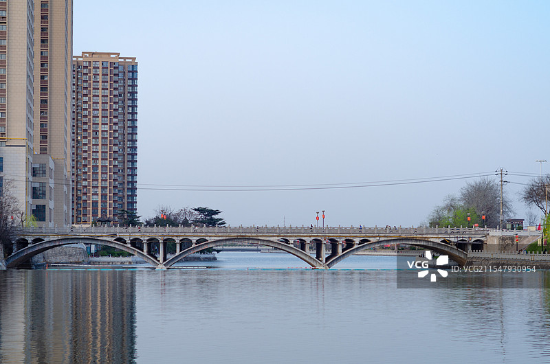 陕西渭南市，老城小桥风光图片素材