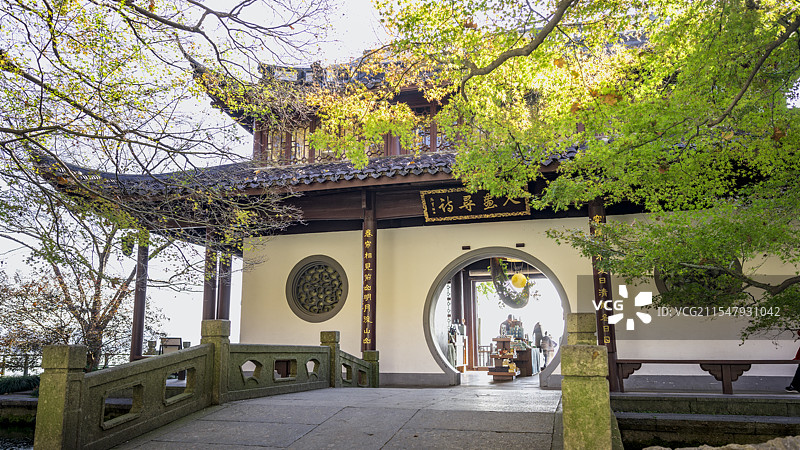 杭州西湖平湖秋月秋季风光图片素材