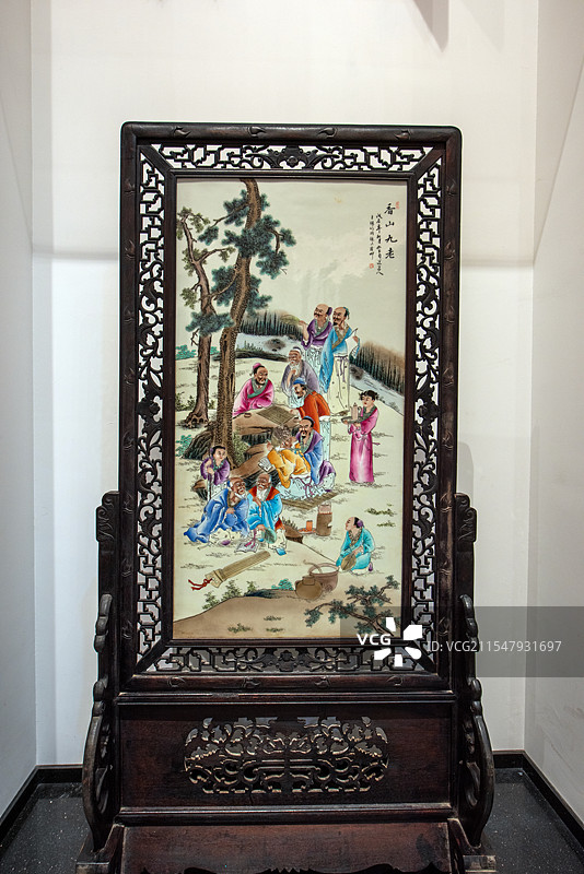 德州庆云金山古城香山九老图座屏图片素材