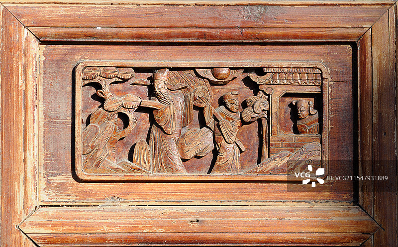 北京市琉璃厂古文化街传统戏曲人物木雕图片素材