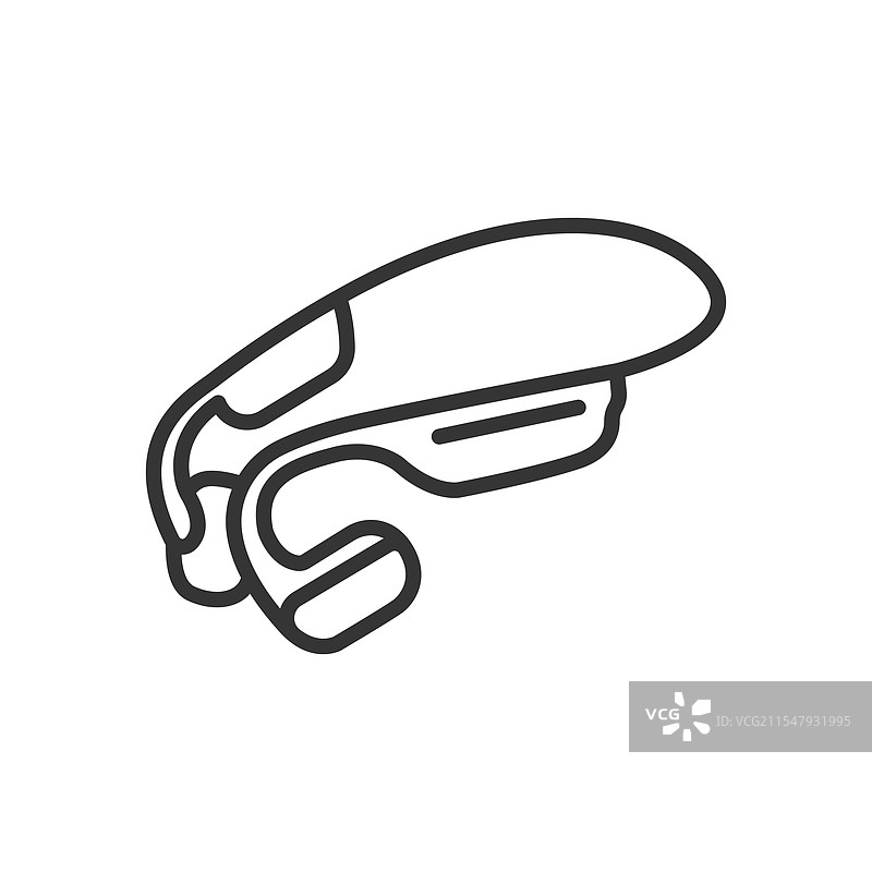 无线开放耳式耳机图标，线条设计图片素材