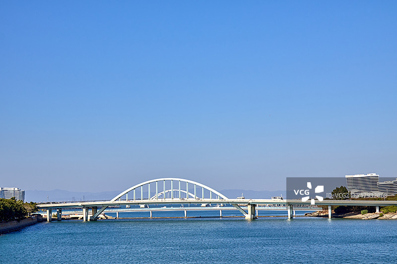 厦门五缘湾湿地公园城市风光与五缘大桥图片素材