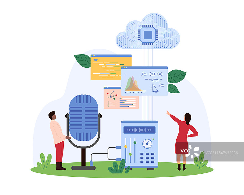 微型人类正在训练人工智能的机器学习图片素材