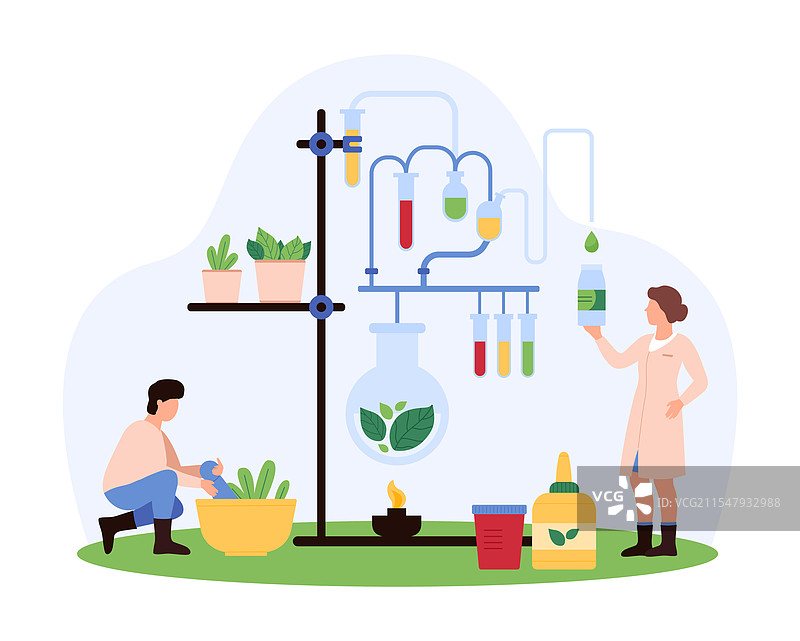 有机化学与草药医学研究图片素材