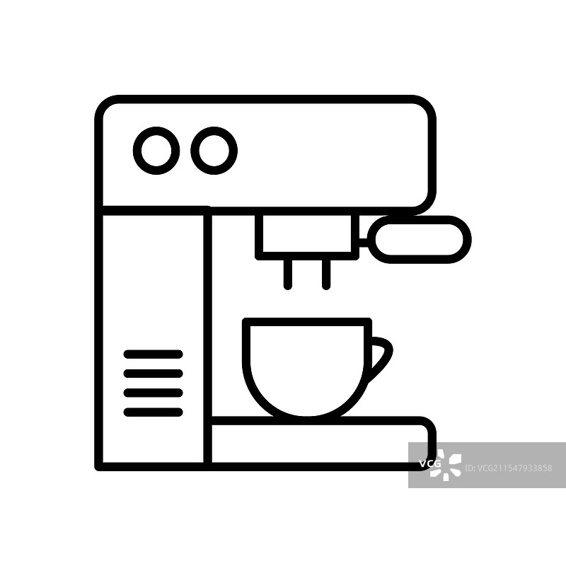 黑色轮廓的咖啡机剪影图片素材