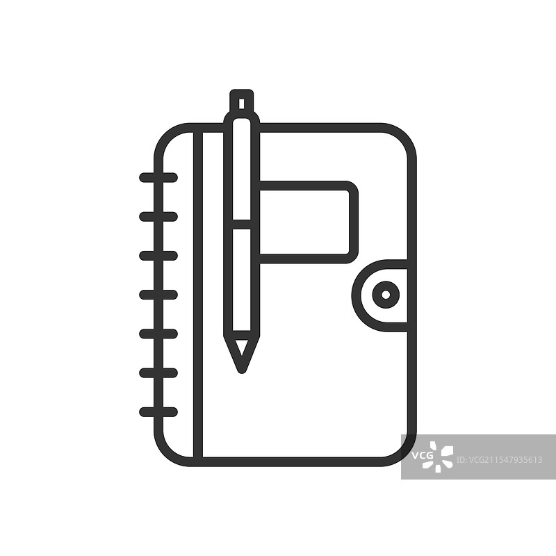 孤立的笔记本与笔图标图片素材