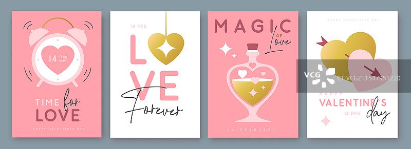 一套快乐的情人节贺卡图片素材
