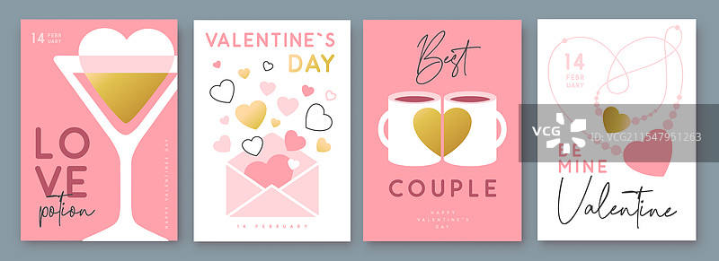 一套快乐的情人节贺卡图片素材