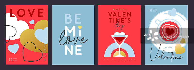 一套快乐的情人节贺卡图片素材