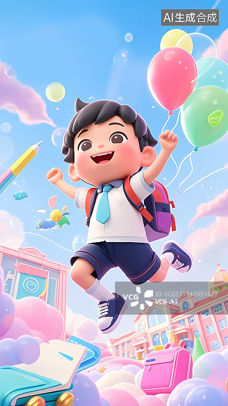 【AI数字艺术】小学开学插画-毕业插画-教育培训图片素材
