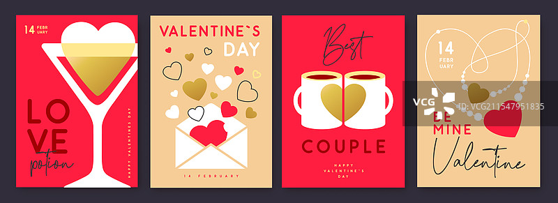 一套快乐的情人节贺卡图片素材