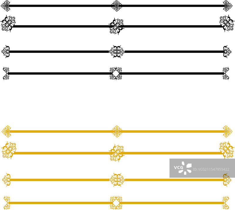 书法装饰分隔线套装图片素材