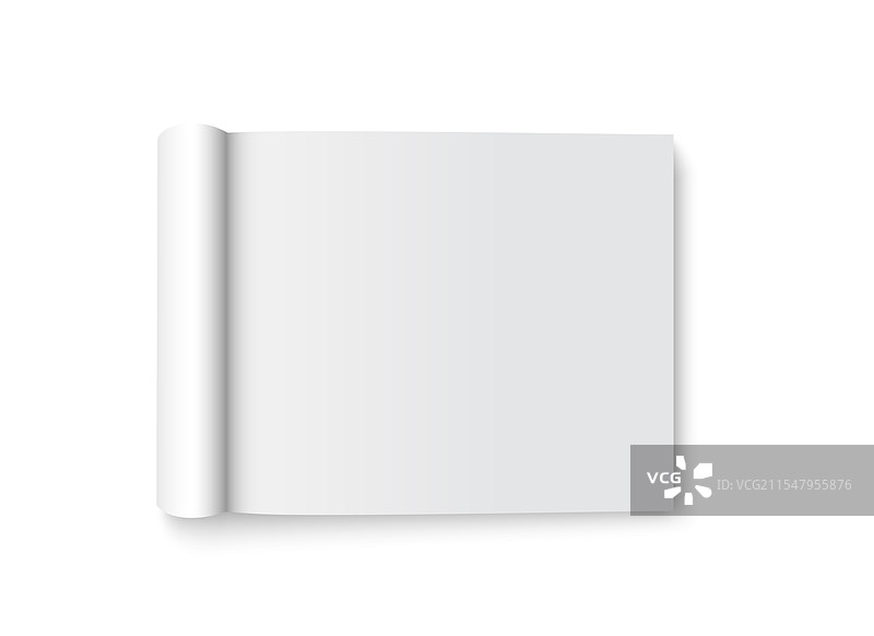 带有卷起的白色纸页的空白杂志图片素材
