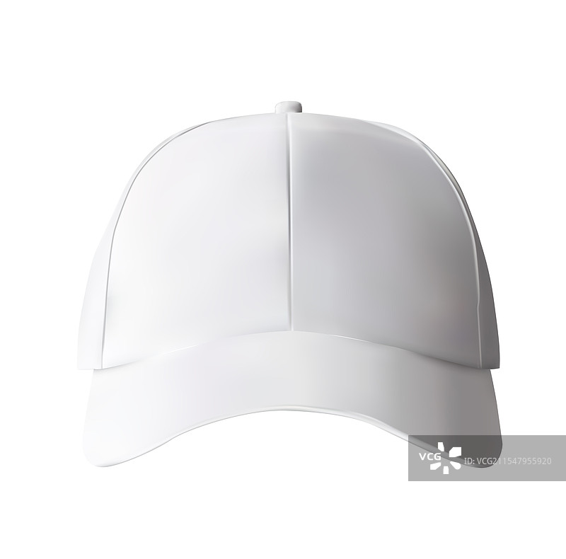 逼真的简约白色棒球帽样机图片素材