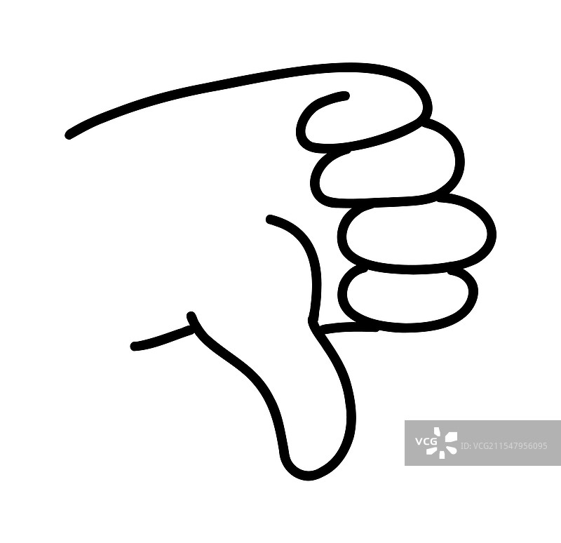 竖起大拇指的手势涂鸦风格图片素材