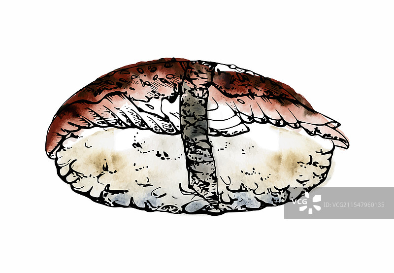 传统日本料理握寿司配生鱼片图片素材