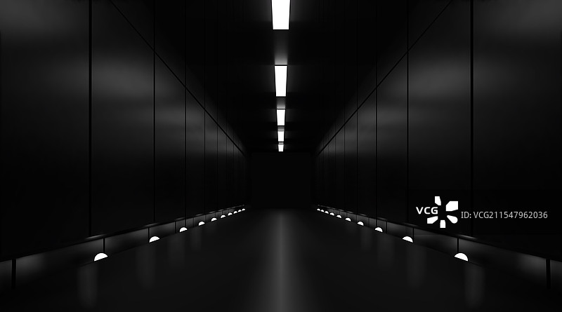 黑色背景的3D暗房抽象车库图片素材