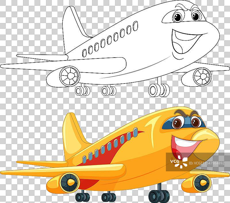 色彩斑斓且轮廓分明的飞机与愉快的氛围图片素材