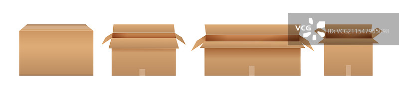 纸箱快递包裹侧视图图片素材