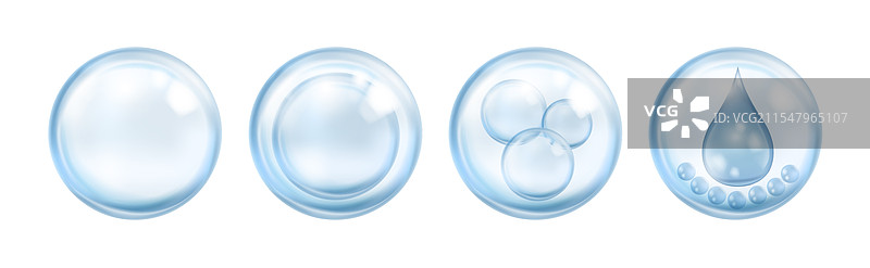 胶原蛋白美容精华中的水滴泡泡图片素材