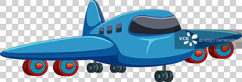 蓝色卡通飞机图片素材