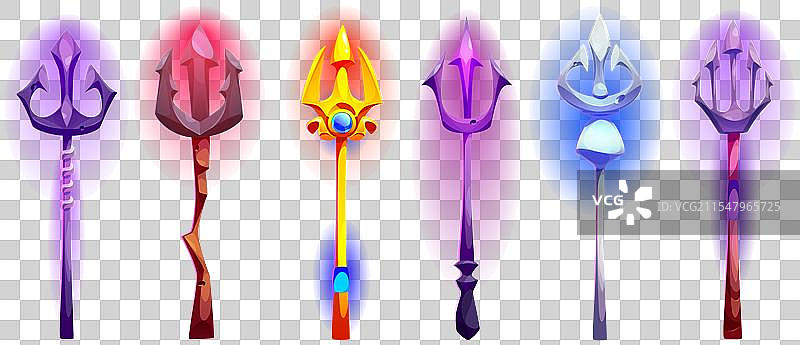 波塞冬或海王星的魔法三叉戟图片素材