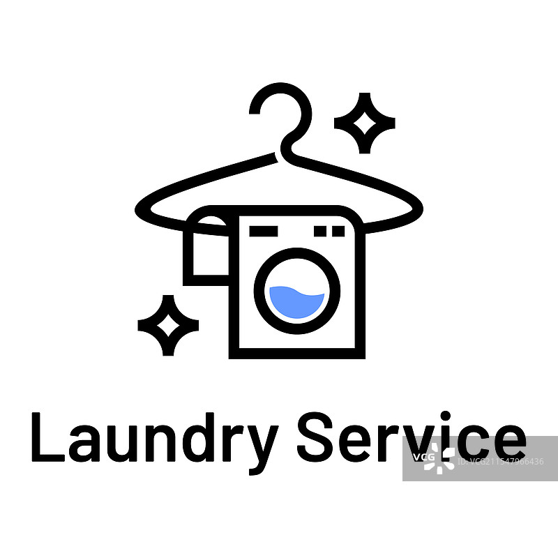 洗衣服务扁平化极简风格标志设计图片素材