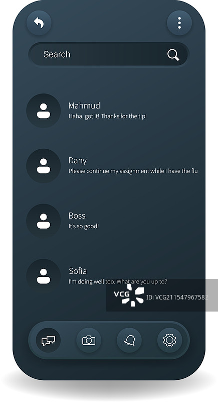 干净用户界面的在线聊天社交媒体模板图片素材