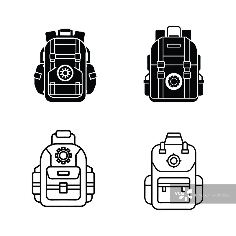 士兵常规任务背包轮廓组合图片素材