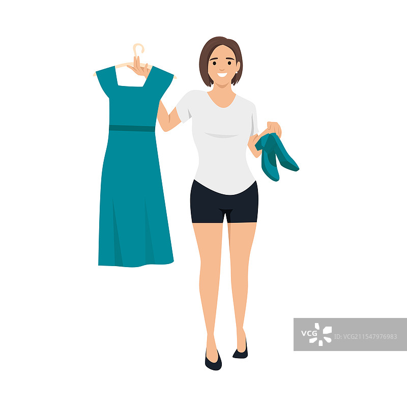 女人决定为自己选择合适的鞋子图片素材