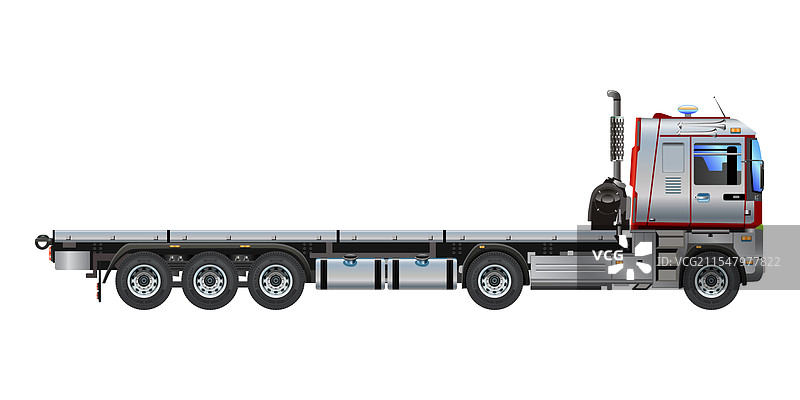 没有集装箱的重型货物卡车拖车图片素材
