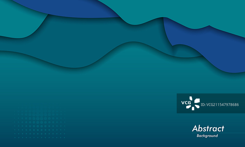 分层波浪状青色抽象背景渐变图片素材