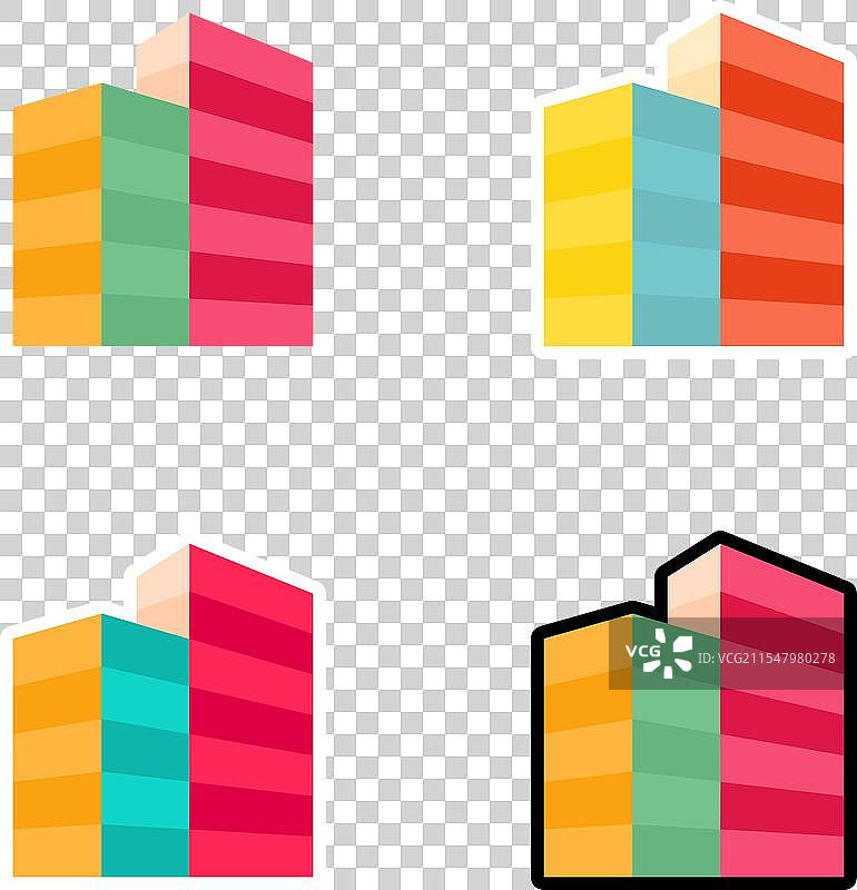 公司建筑外观平面图标房地产图片素材