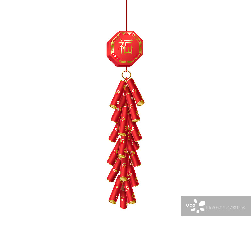 传统中国鞭炮与挂饰图片素材