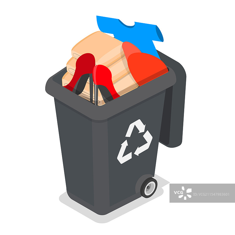废物的三维等距平面图图片素材