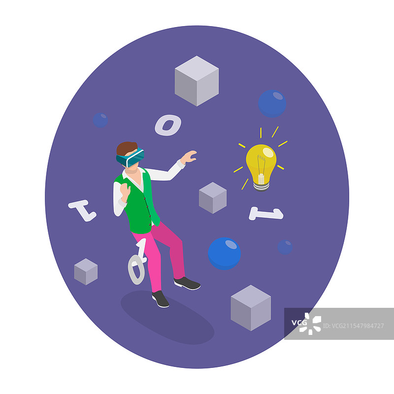 元宇宙的三维等距平面图图片素材