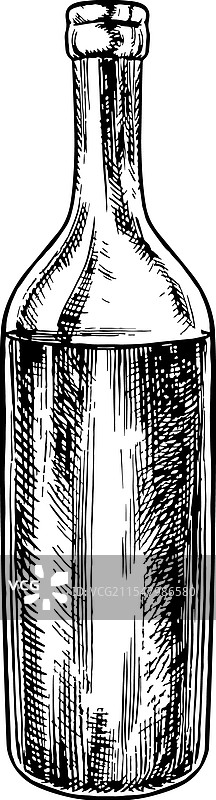 黑白酒瓶图形图片素材