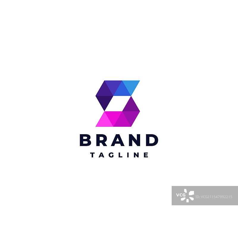 简单的字母S马赛克三角形标志设计图片素材