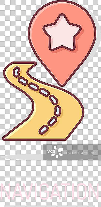 漫画风格的地图图钉图标，GPS导航图片素材