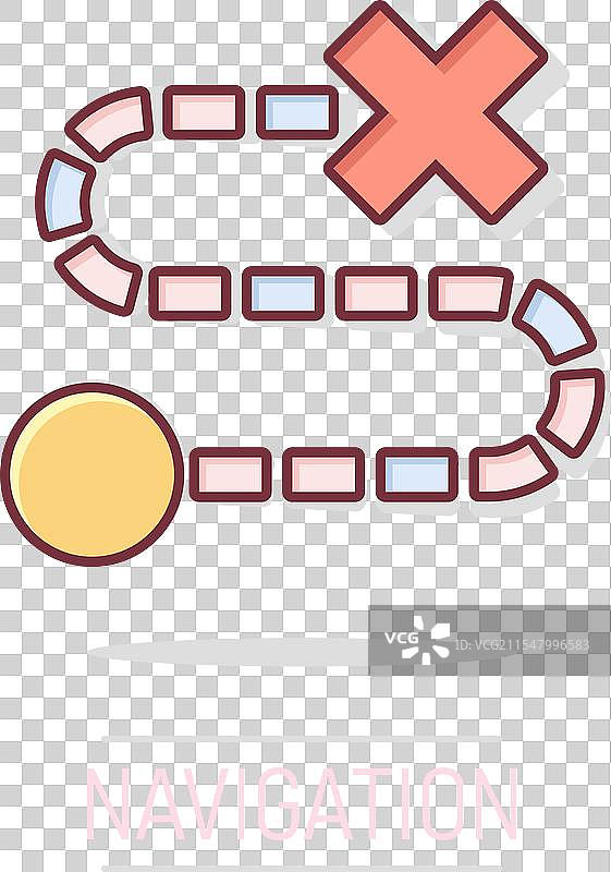 漫画风格的地图图钉图标，GPS导航图片素材