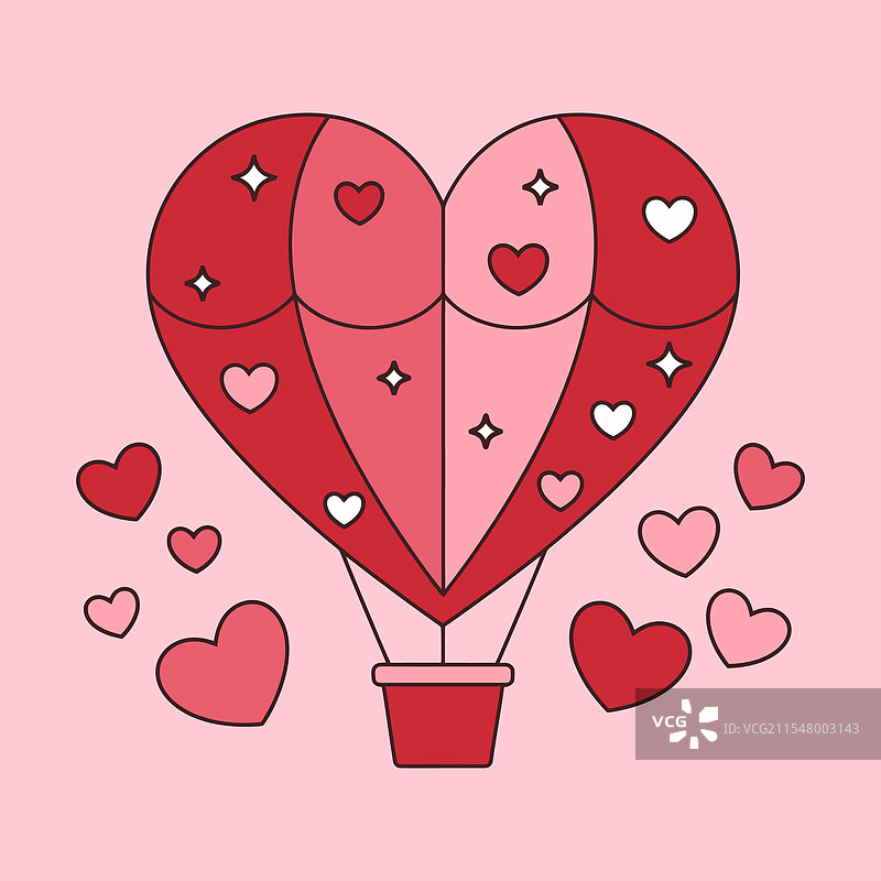 爱心热气球与爱图片素材
