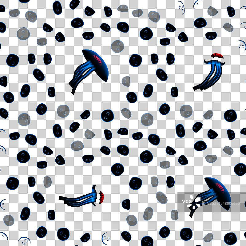 发光水母无缝图案图片素材