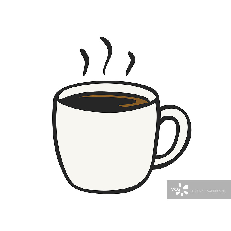 手绘的冒 steam 的咖啡杯图片素材